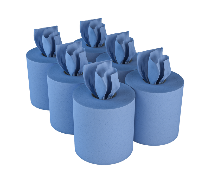 Black Shrink 12 Blue Centrefeed Hand Towel Rolls 2 x 6r