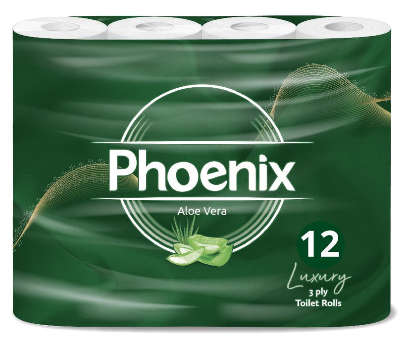 Phoenix Soft Aloe Vera Fragranced Quilted White 3 Ply Toilet Paper (12 Pack)