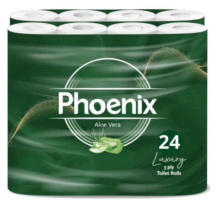 Phoenix Soft Aloe Vera Fragranced Quilted White 3 Ply Toilet Paper (24 Pack)