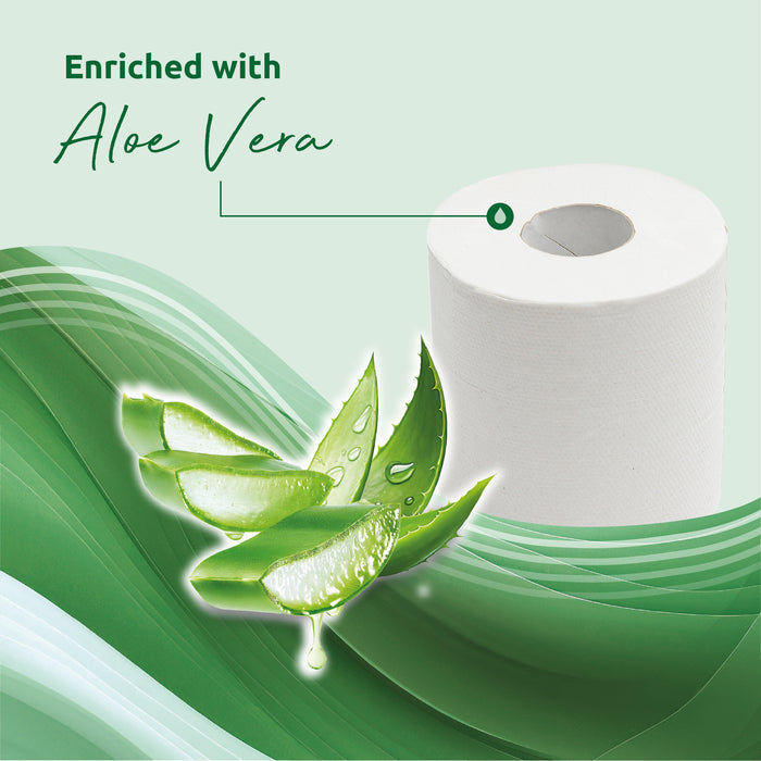 90 Roll Bulk Buy Quilted 3 Ply Aloe Vera Fragranced Toilet Rolls