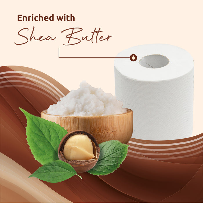 54 Roll Bulk Buy - Quilted 3 Ply Shea Butter Fragranced Toilet Rolls