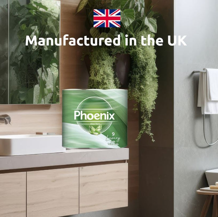 Phoenix 90 Toilet Rolls 3 Ply – Bulk Aloe Vera & Lemon Variety Pack, Soft, Strong & Fresh Bathroom Tissue