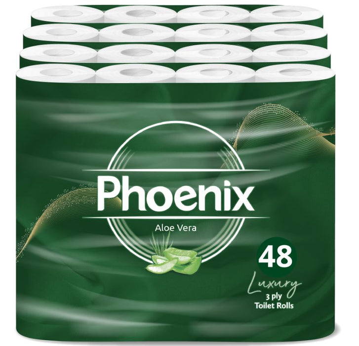 Phoenix Soft Aloe Vera Fragranced Quilted White 3 Ply Toilet Paper (48 Pack)