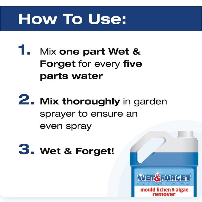 Wet & Forget Mould Remover, Outdoor Cleaning Solution 5L