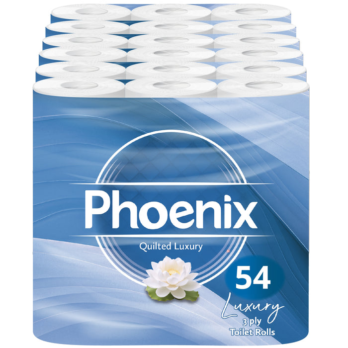 54 Roll Bulk Buy - Quilted 3 Ply White Non-Fragranced Toilet Rolls