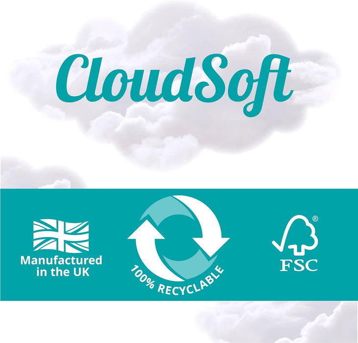 Elegance Cloud Soft Toilet Roll - Bulk Buy Pack of 54 Rolls - Soft, 2-Ply, Recycled, Eco-Friendly, UK Manufactured