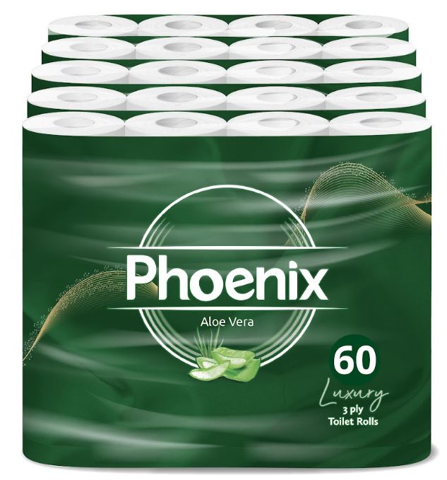 Phoenix Soft Aloe Vera Fragranced Quilted White 3 Ply Toilet Paper (60 Pack)