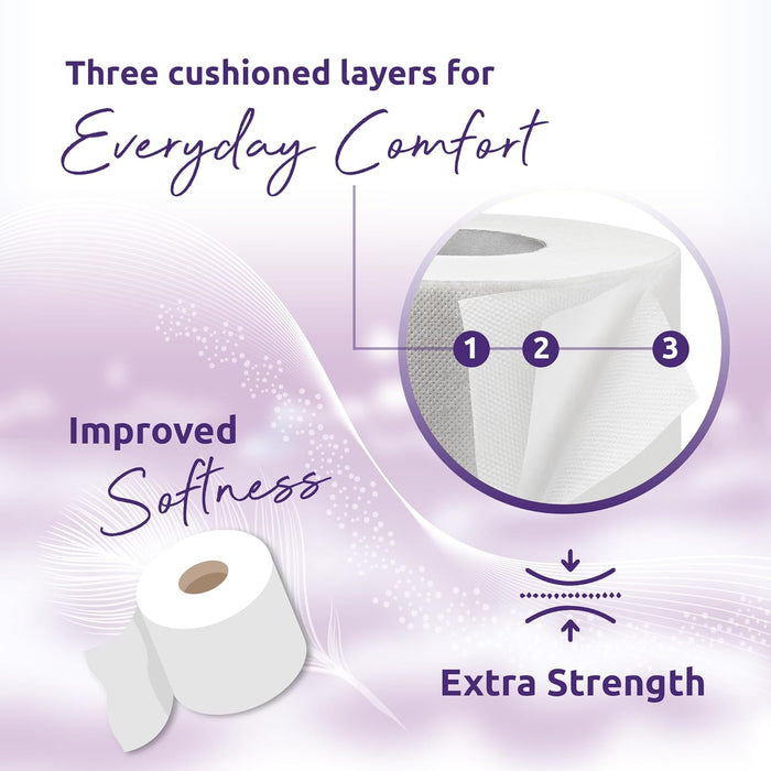 72 Roll Bulk Buy - Quilted 3 Ply Lavender Fragranced Toilet Rolls