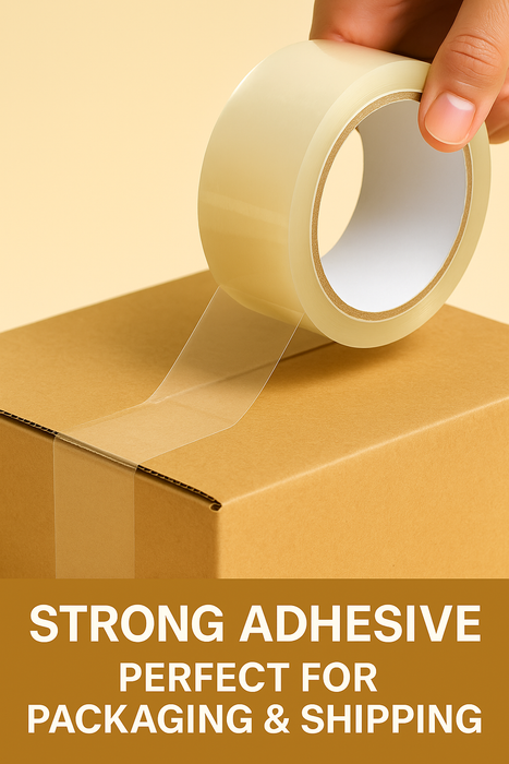 6 Pack Clear Packing Tape – 48mm x 132m Rolls for Packaging, Shipping & Storage