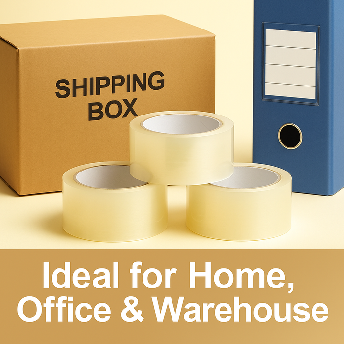 6 Pack Clear Packing Tape – 48mm x 132m Rolls for Packaging, Shipping & Storage