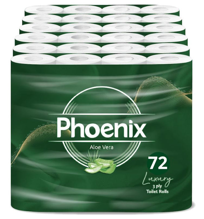 Phoenix Soft Aloe Vera Fragranced Quilted White 3 Ply Toilet Paper (72 Pack)