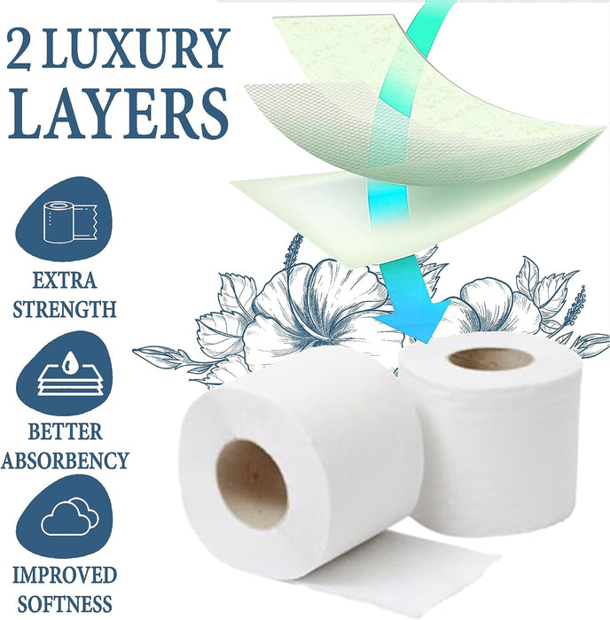 36 Rolls of Phoenix Quilted 2 Ply Soft White Toilet Paper Roll