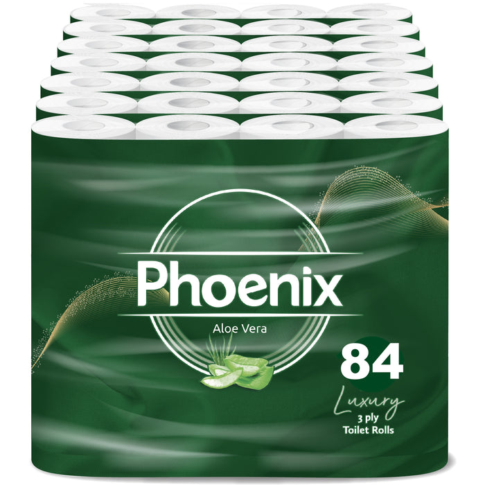 Phoenix Soft Aloe Vera Fragranced Quilted White 3 Ply Toilet Paper (84 Pack)