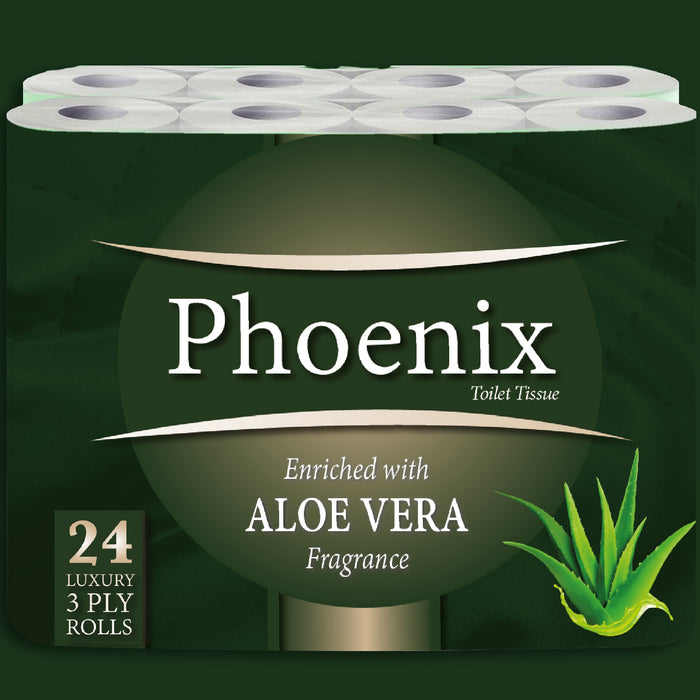 Phoenix Soft Aloe Vera Fragranced Quilted White 3 Ply Toilet Paper (24 Pack)