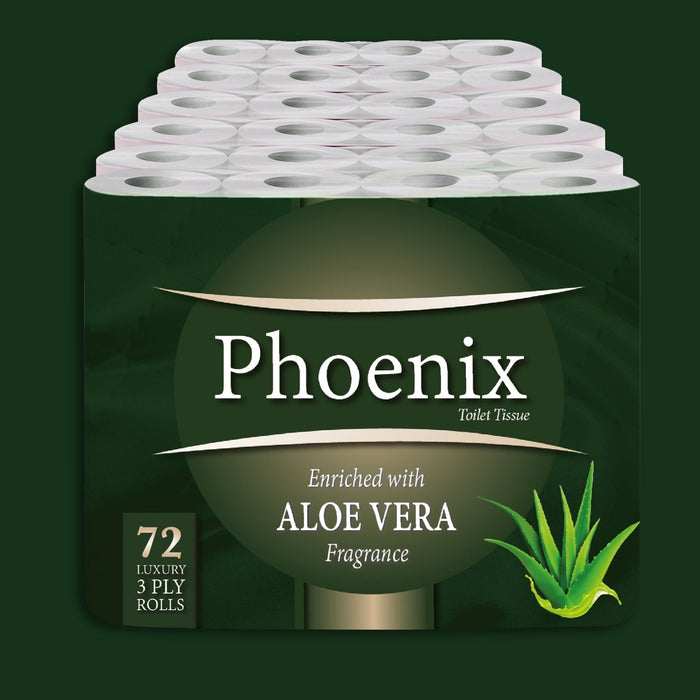 Phoenix Soft Aloe Vera Fragranced Quilted White 3 Ply Toilet Paper (72 Pack)