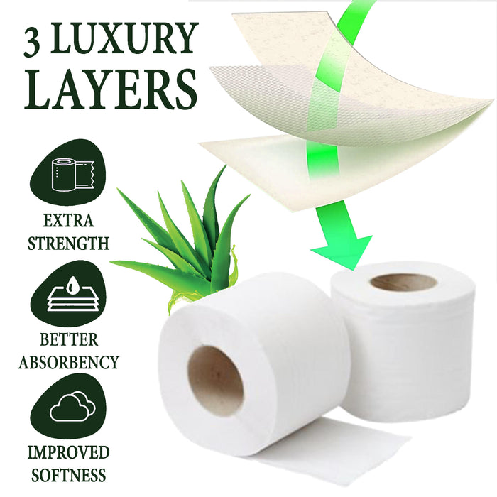 Phoenix Soft Aloe Vera Fragranced Quilted White 3 Ply Toilet Paper (12 Pack)