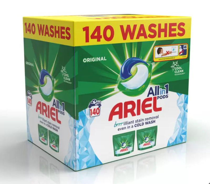 Ariel All in One Pods Original, 140 Wash Liquid Capsules