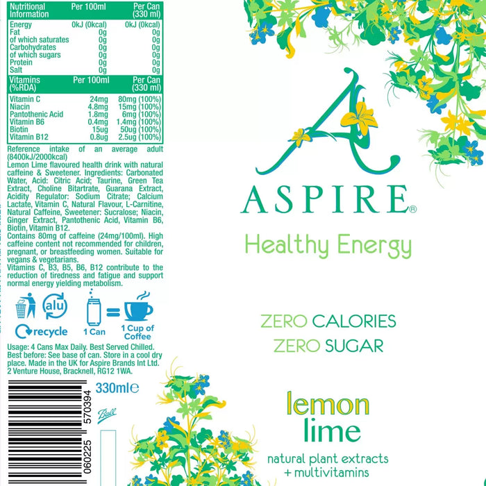 Aspire Lemon & Lime, 12 x 330ml