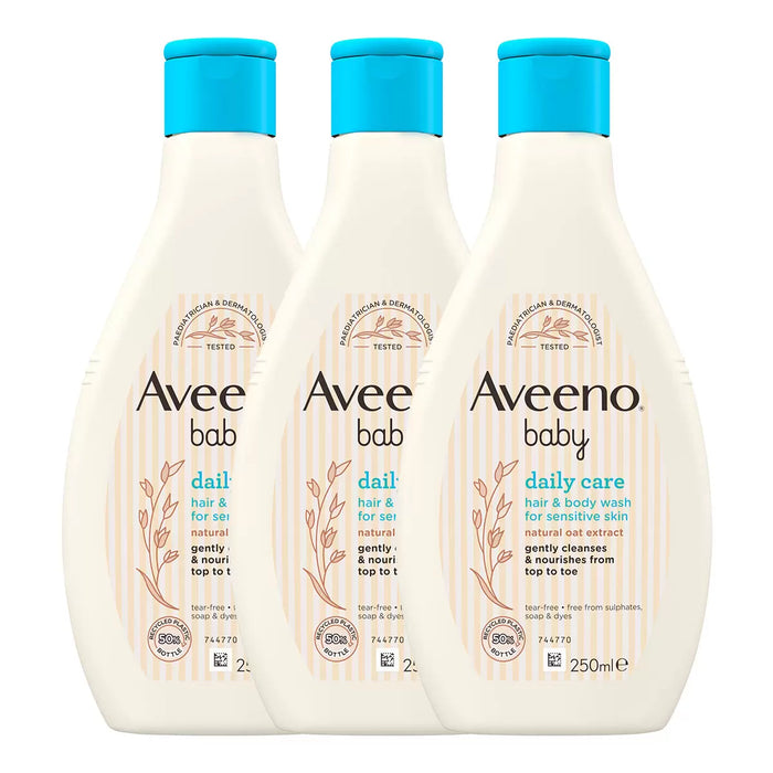 Aveeno Baby Hair & Body Wash, 3 x 400ml
