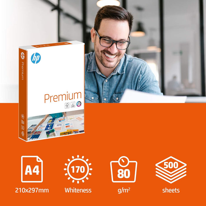 HP Papers Printer Paper, Home & Office A4 Paper, 210x297mm, 80gsm, 5 Ream