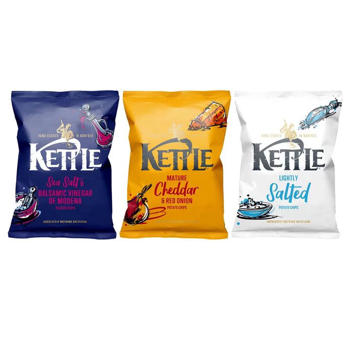 Kettle Hand Cooked Potato Chips Take Home Variety Box, 48 x 25g