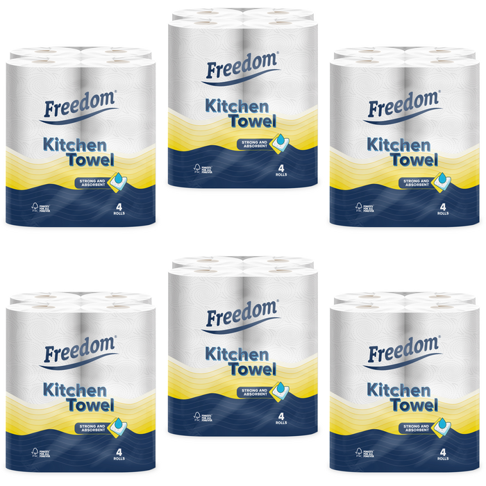 24 Rolls Freedom Super Strong and Absorbent Multi Purpose Kitchen Roll