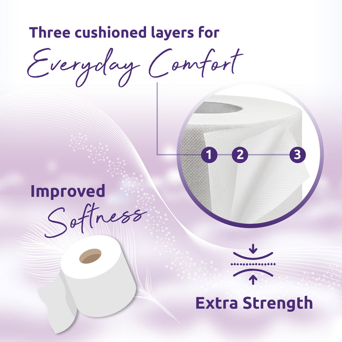 Phoenix Soft Lavender Fragranced Quilted White 3 Ply Toilet Paper (84 Pack)