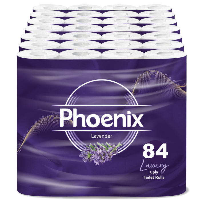 Phoenix Soft Lavender Fragranced Quilted White 3 Ply Toilet Paper (84 Pack)