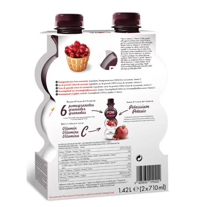 Pom Wonderful 100% Pomegranate Juice 2 x 710ml