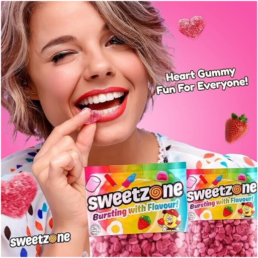 Sweetzone Fizzy Strawberry Hearts 1kg