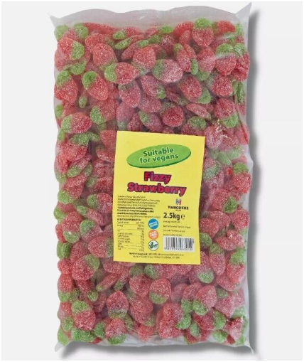 Kingsway Mega Value Vegan Fizzy Strawberries 2.5kg