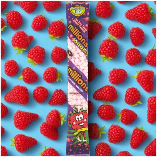 Millions Raspberry Tubes 55g