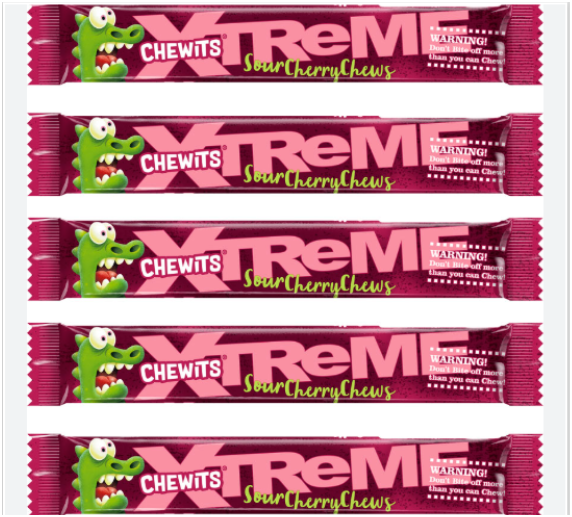 Chewits Xtreme Extremely Cherry Chews Packs 34g