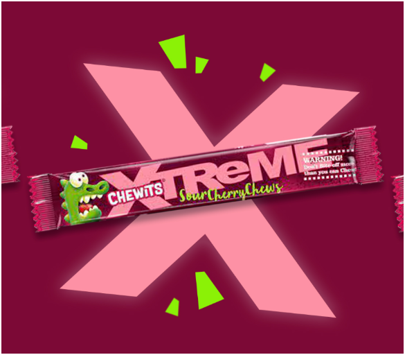 Chewits Xtreme Extremely Cherry Chews Packs 34g