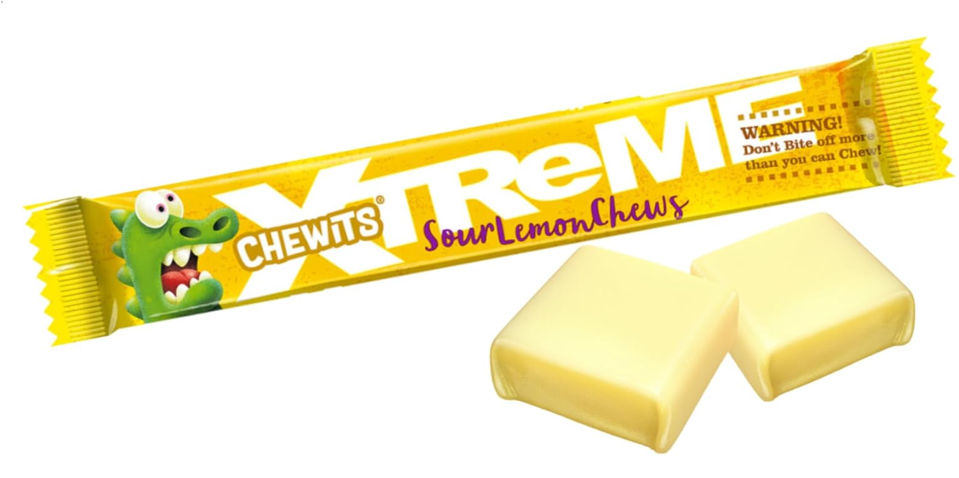 Chewits Xtreme Extremely Lemon Chews Packs 34g