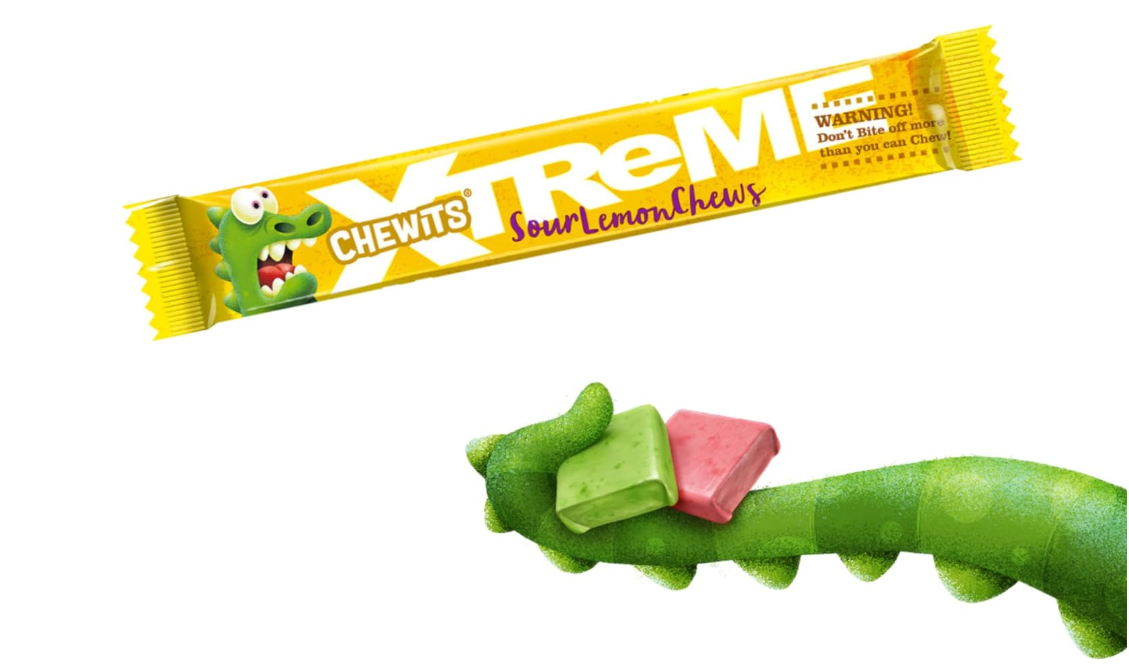 Chewits Xtreme Extremely Lemon Chews Packs 34g