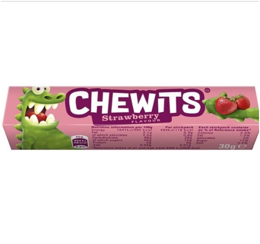 Chewits Strawberry Flavour Stick Pack 30g