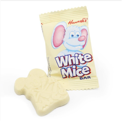 Hannah's White Chocolate Mice Tub 600g