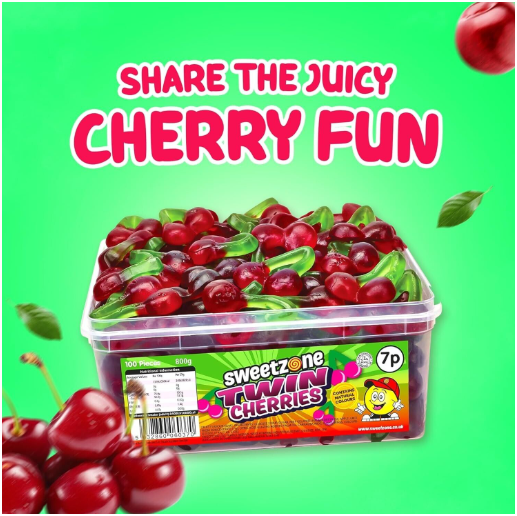 Sweetzone Twin Cherries Tub 800g