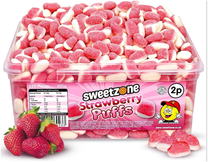 Sweetzone Strawberry Puffs Tub