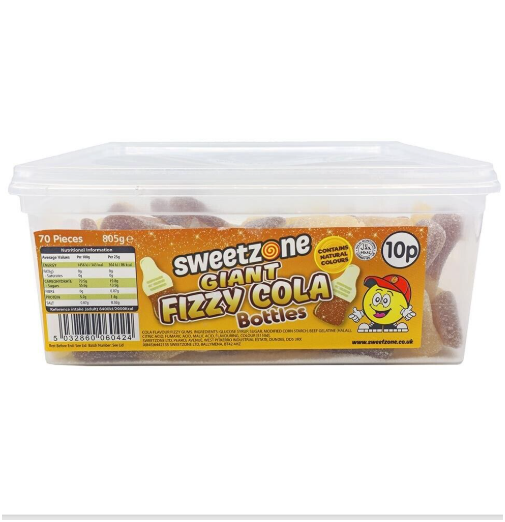 Sweetzone Giant Fizzy Cola Bottles Tub 805g