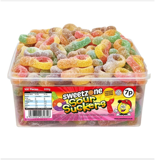 Sweetzone Sour Suckers Tub 800g