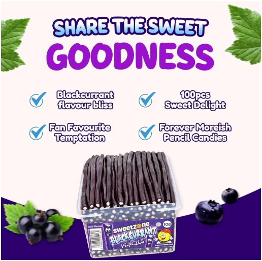 Sweetzone Blackcurrant Pencils