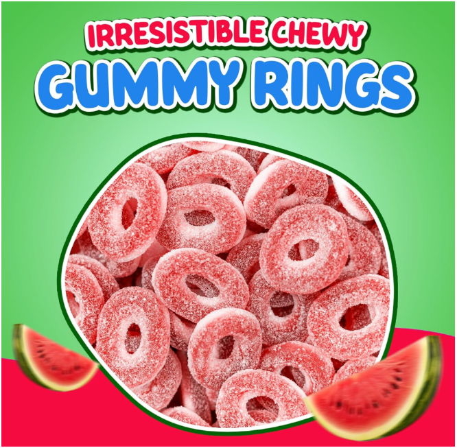 Sweetzone Watermelon Rings Tub 800g