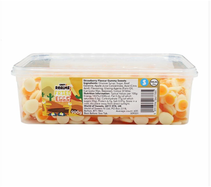 Candy Realms Mini Fried Eggs Tub 1.02kg