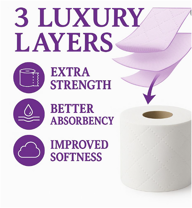 Phoenix 18 Rolls 3 Ply Quilted Toilet Paper – Soft, Strong & Family Value Pack