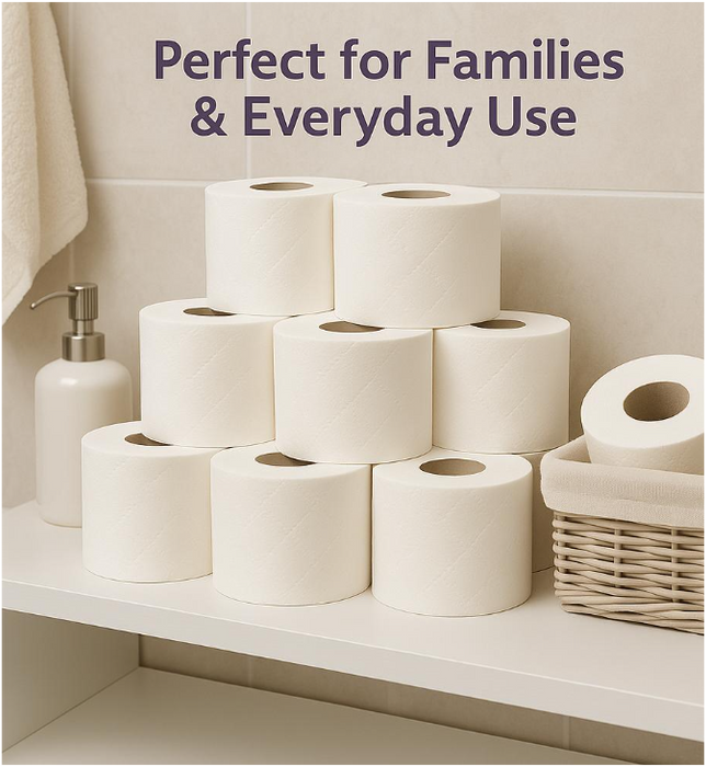 Phoenix 54 Rolls Toilet Paper | Premium 3 Ply Quilted Tissue | Extra Soft, Strong & Long Lasting Family Value Pack