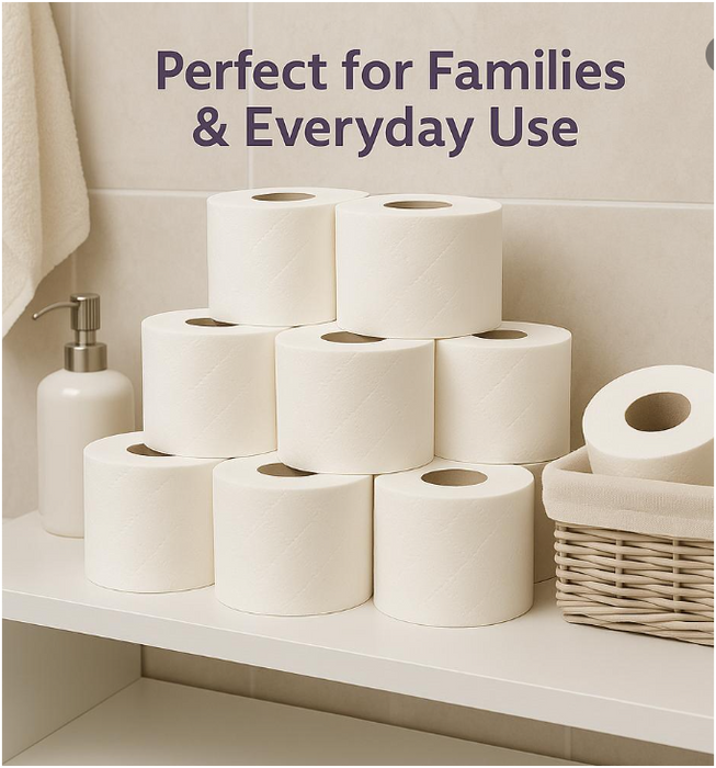 Phoenix 36 Rolls 3-Ply Toilet Paper – Soft, Strong & Quilted Family Pack