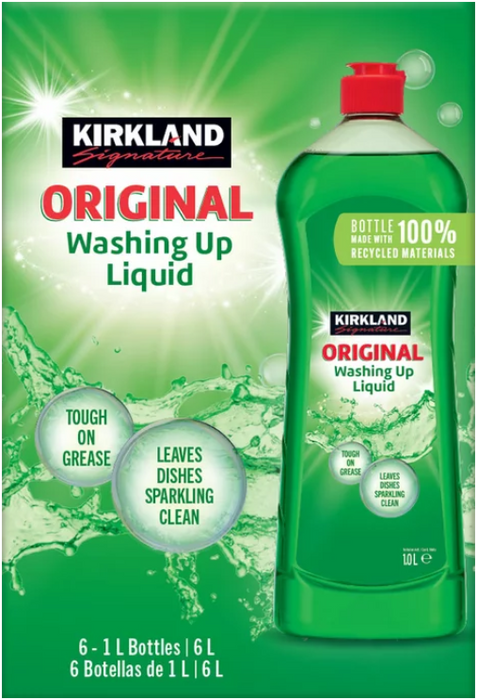 Kirkland Signature Washing Up Liquid, 6 x 1L