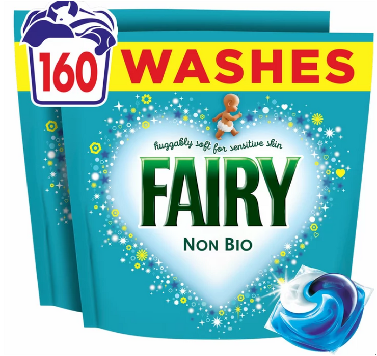 Fairy Non Bio 4 in 1 Pods, 160 Wash